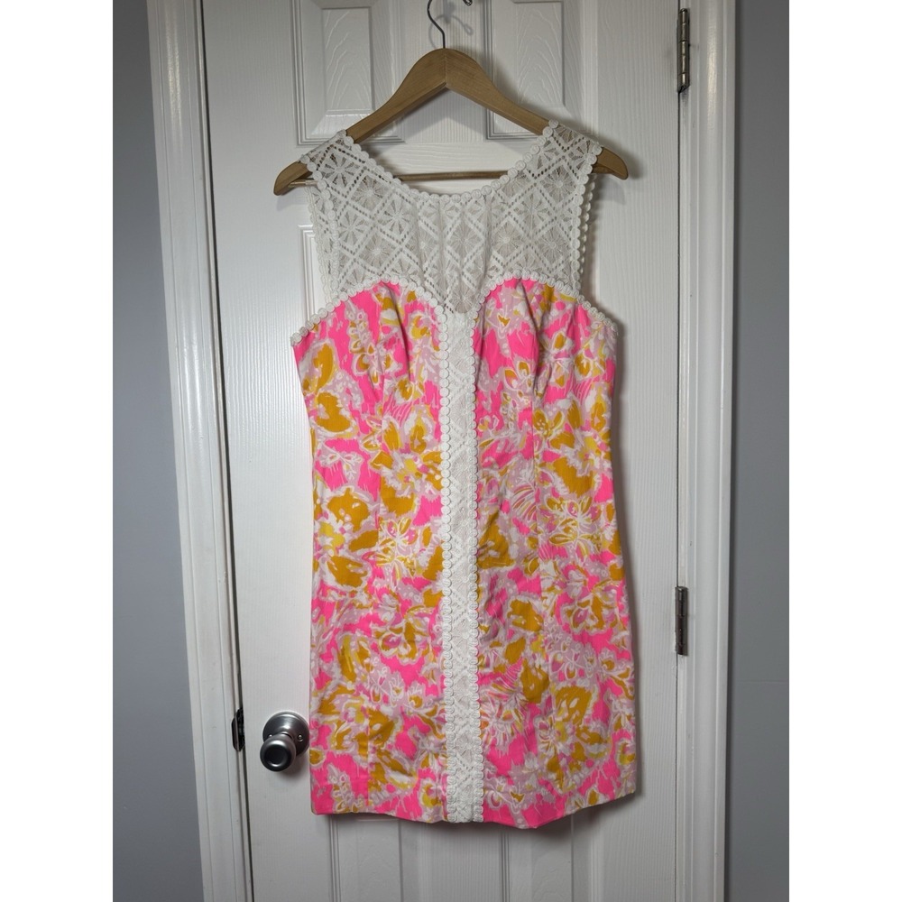 Lilly Pulitzer Sofia Shift Dress Size 10 Kir Royal Pink Ooh La La Babydoll Fairy
